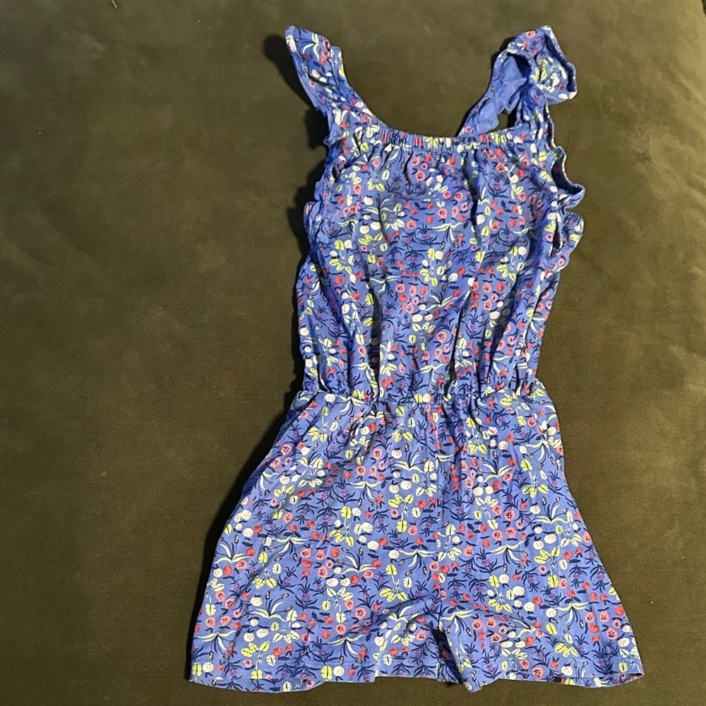 Tea Collection Blue Floral Kids Romper
